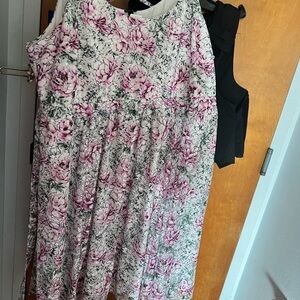 Torrid Pink and White Floral Lace Strappy Dress